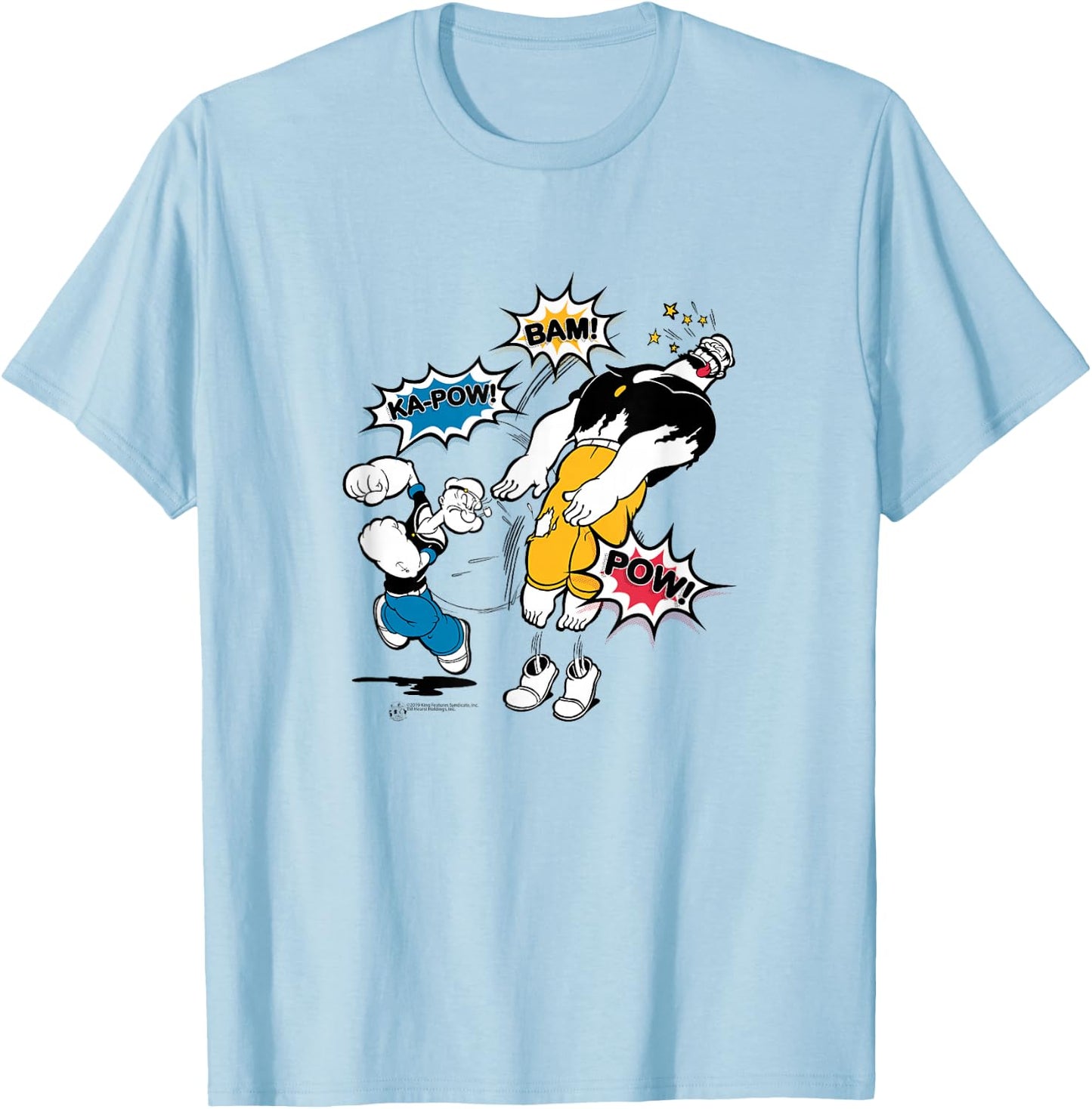 Popeye and Bluto #38971 T-Shirt - T-Shirt | Light Blue