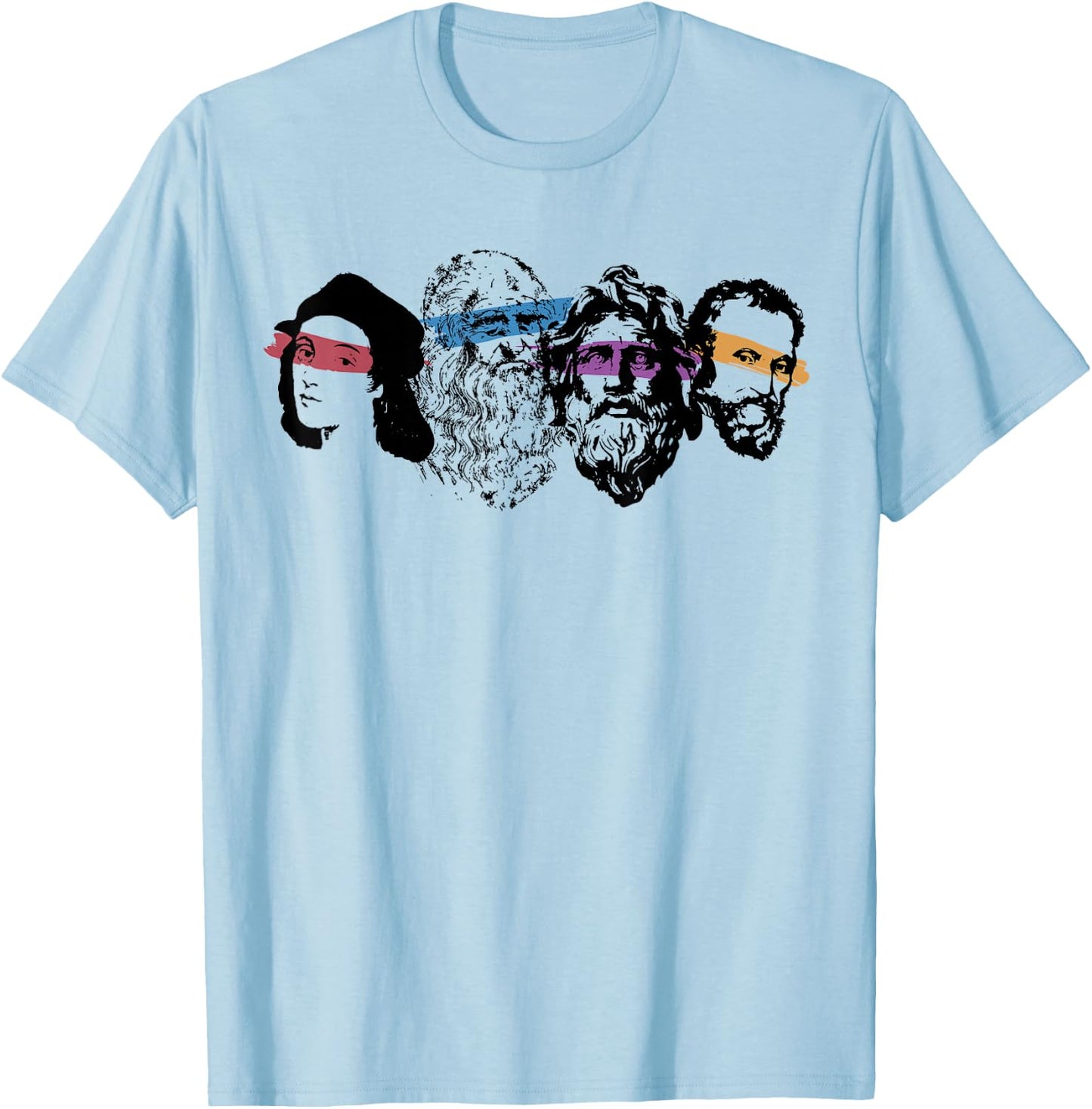 Renaissance Ninja Artist Drawing T-Shirt - T-Shirt | Light Blue