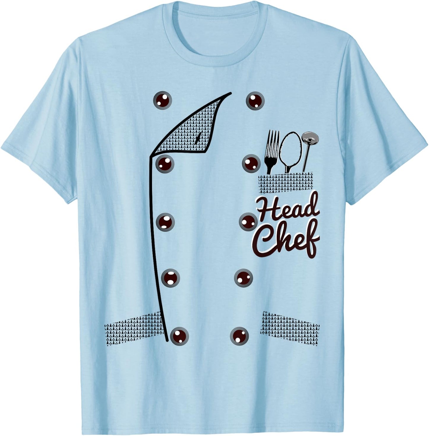 Head Chef Uniform Jacket Funny Faux Costume T-Shirt - T-Shirt | Light Blue