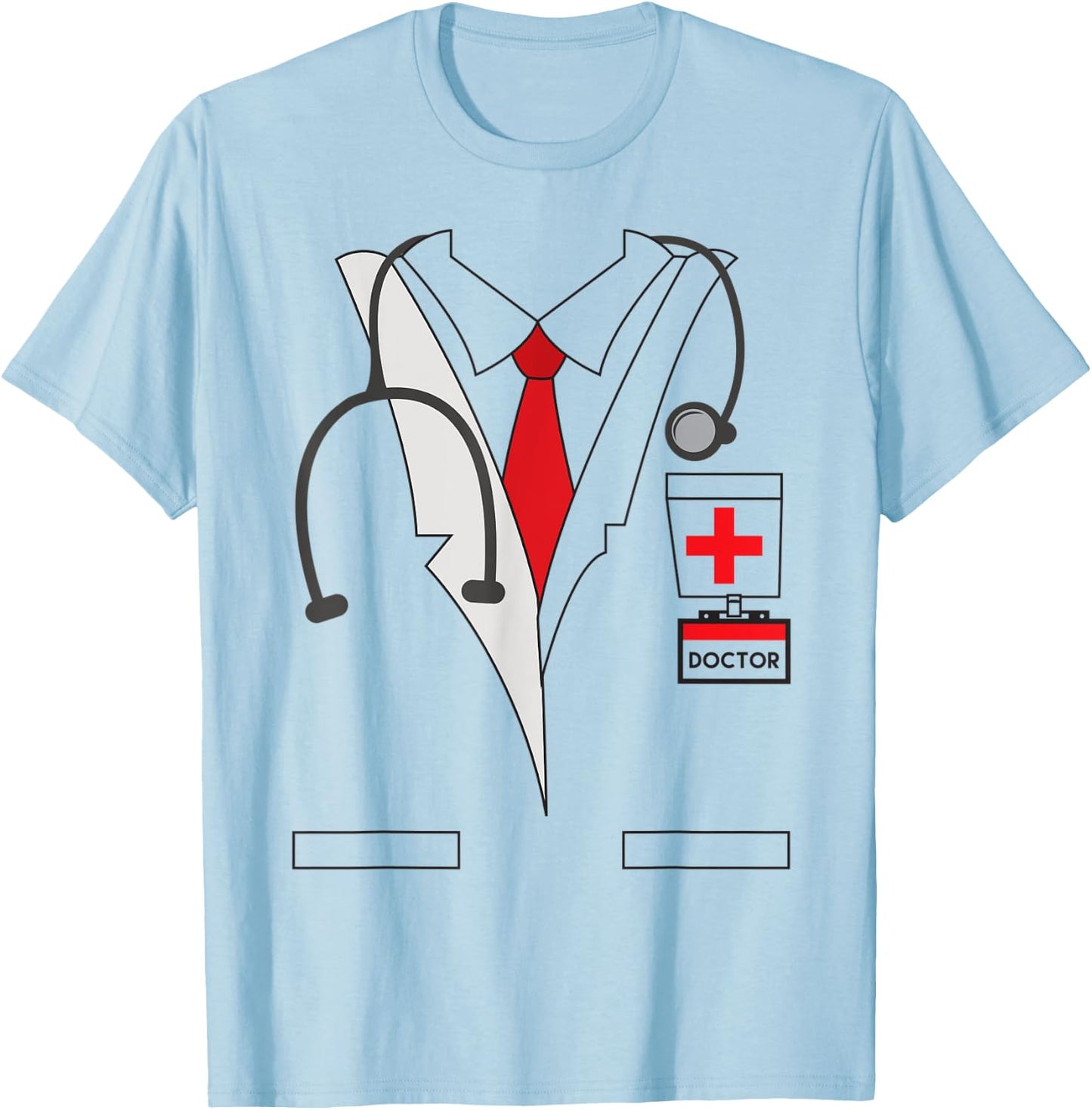 Physician ER Doctor Halloween Costume Dr Stethoscope T-Shirt - T-Shirt | Light Blue