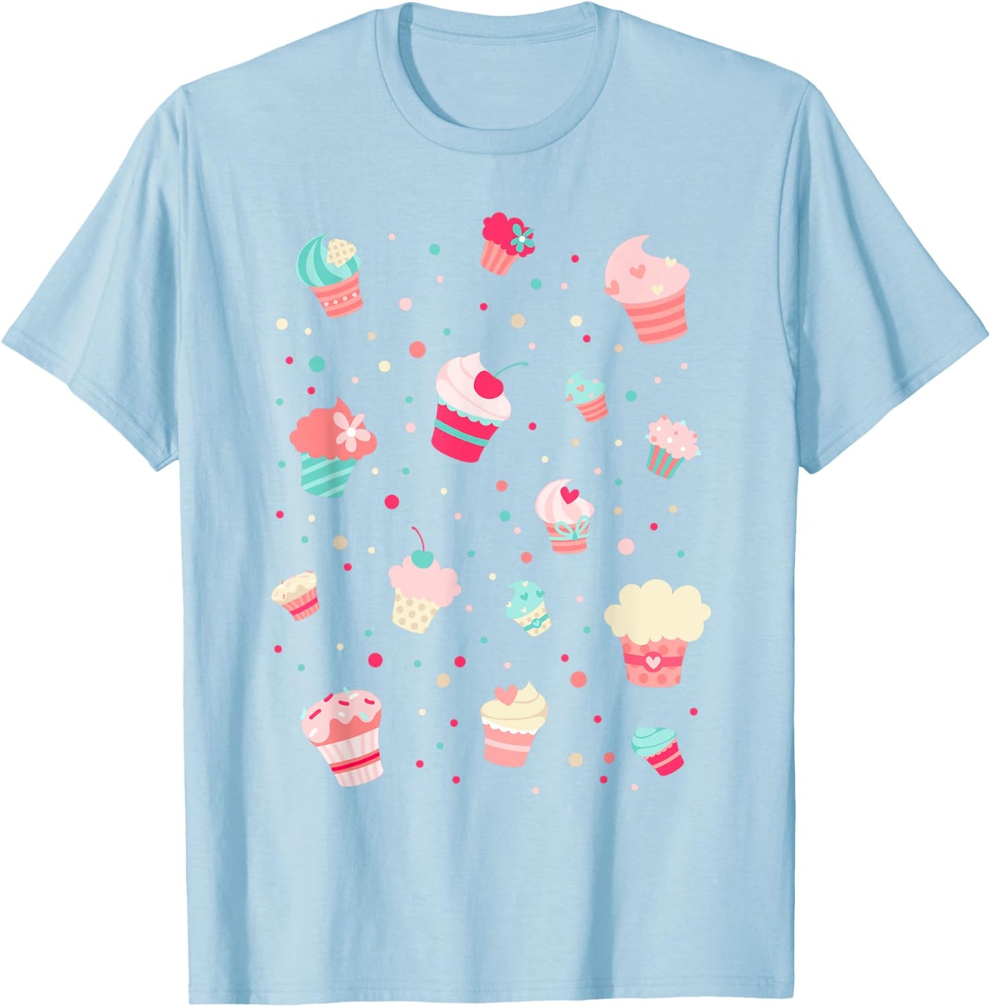 Cute Cupcakes Shirt - Cupcake Birthday Party Baking Baker T-Shirt - T-Shirt | Light Blue