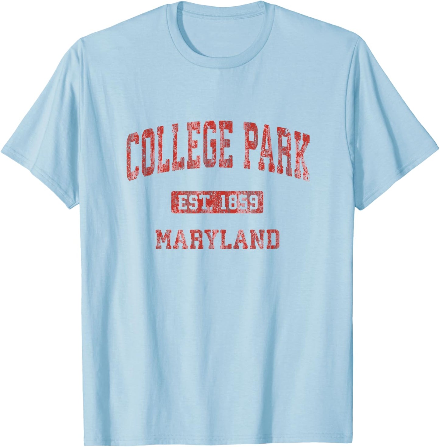 College Park Maryland MD Vintage Athletic Sports Design T-Shirt - T-Shirt | Light Blue