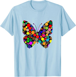 Colourful Butterfly International dot day T-Shirt - T-Shirt | Light Blue