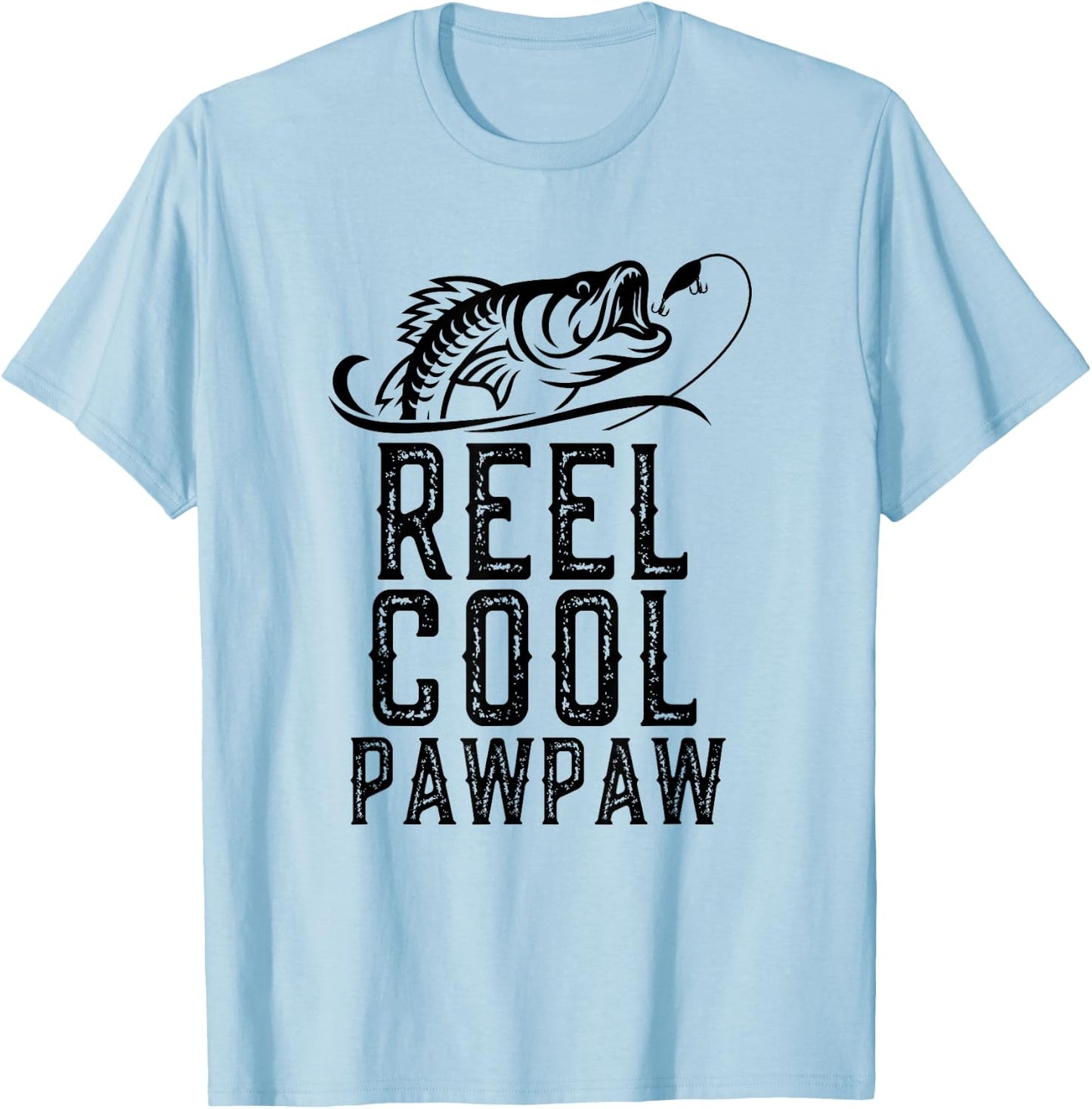 Reel Cool Pawpaw Fishing Fisherman Grandpa Retro Paw-Paw T-Shirt - T-Shirt | Light Blue
