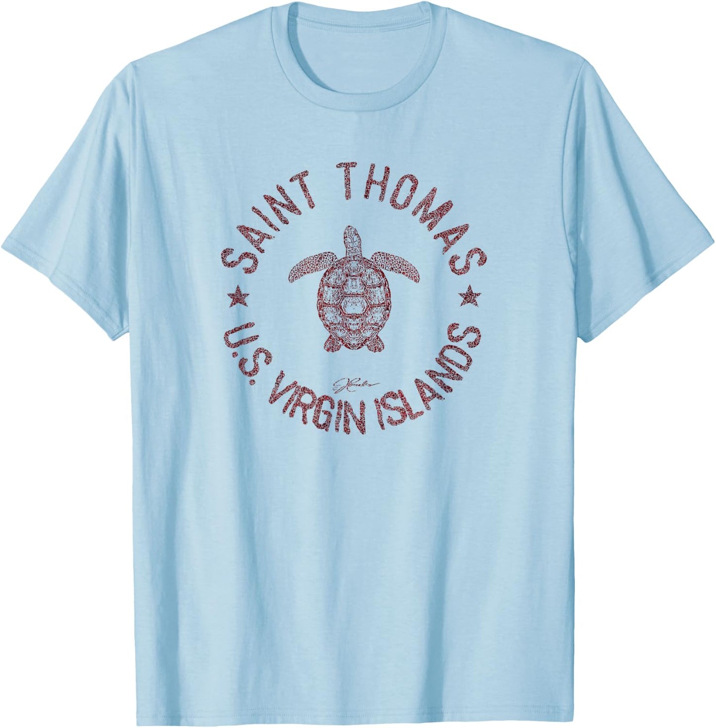 JCombs: Saint Thomas, U.S. Virgin Islands, Sea Turtle T-Shirt - T-Shirt | Light Blue