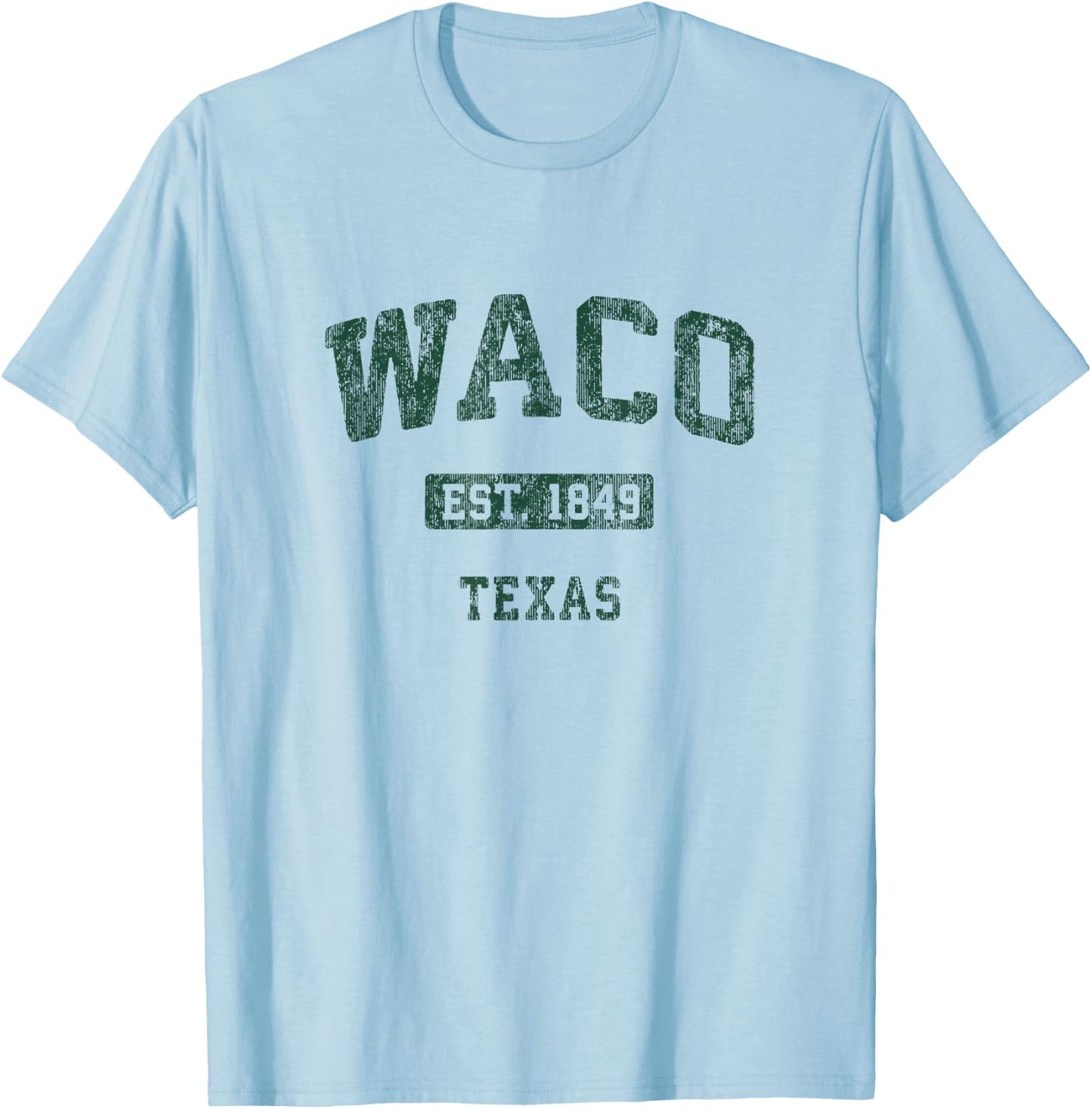 Waco Texas TX Vintage Athletic Sports Design T-Shirt - T-Shirt | Light Blue