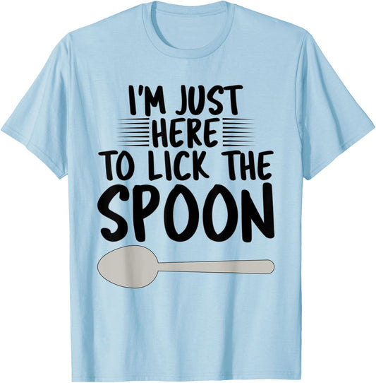 Baker Baking Gifts Women Funny Lick the spoon T-Shirt - T-Shirt | Light Blue
