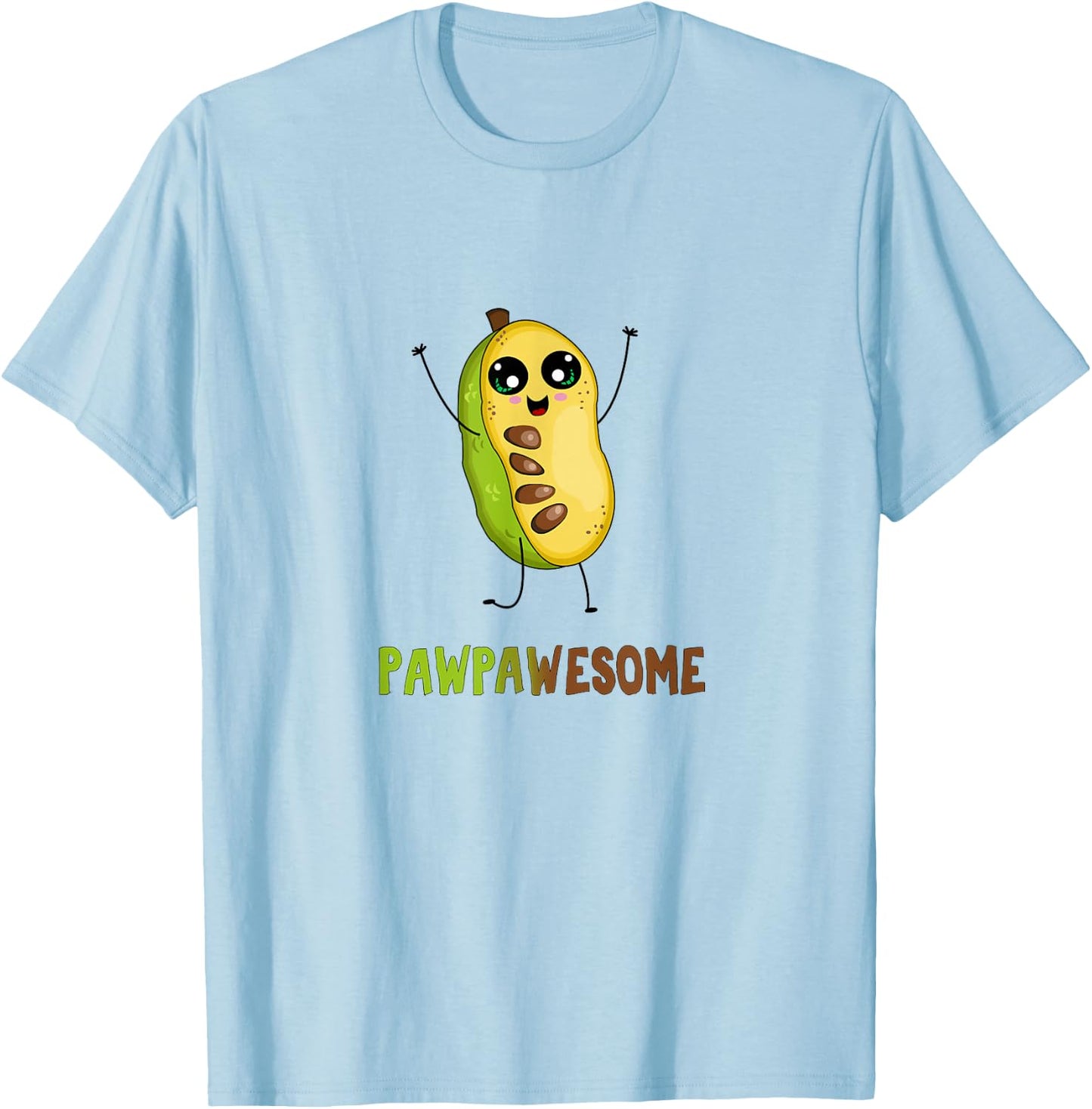 Pawpaw Fruit with Cute Cartoon Paw Paw Awesome Pun T-Shirt - T-Shirt | Light Blue