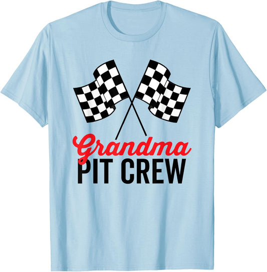 Grandma Pit Crew for Racing Party Costume Team T-Shirt - T-Shirt | Light Blue