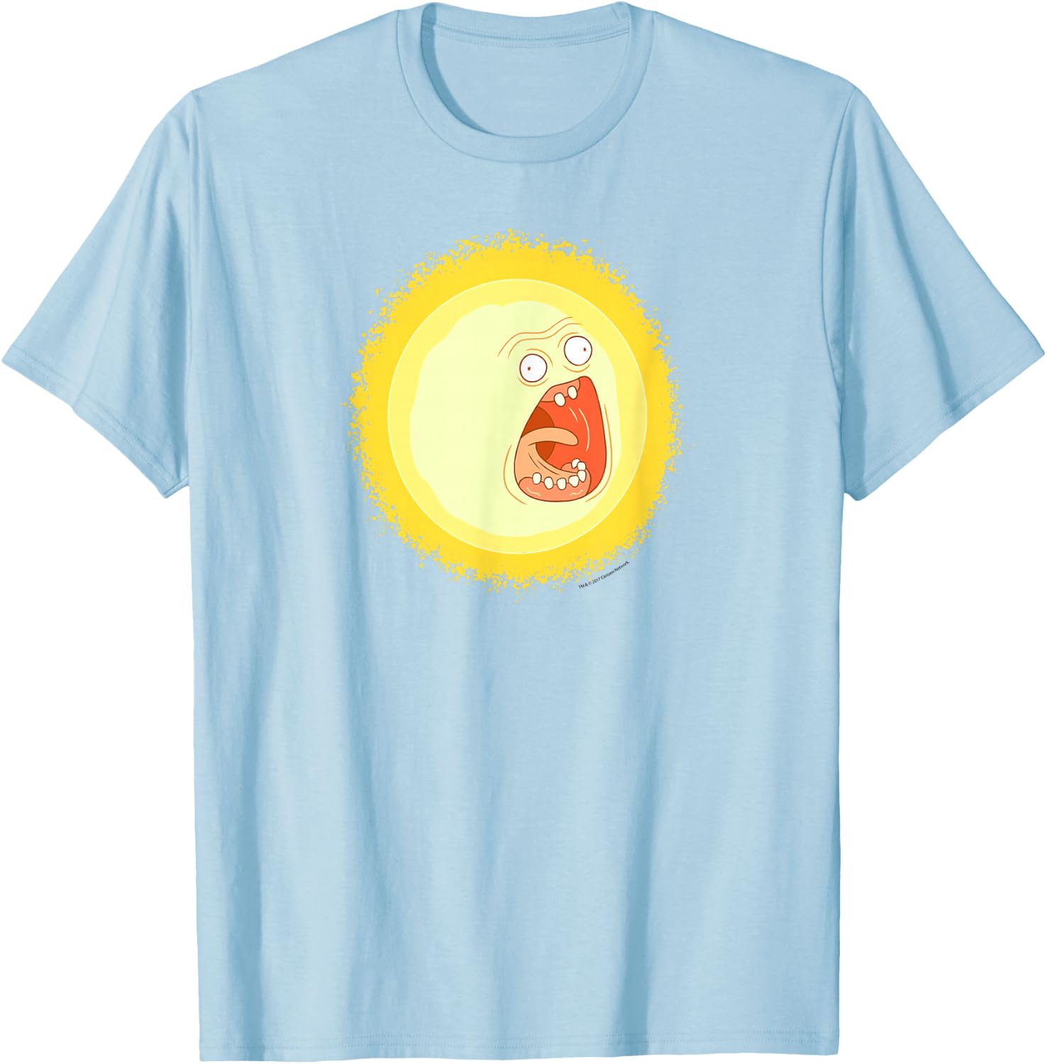 Rick and Morty Screaming Sun T-Shirt - T-Shirt | Light Blue
