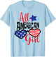 All American Girl Cute 4th July Teen Toddler Flag Patriotic T-Shirt - T-Shirt | Light Blue