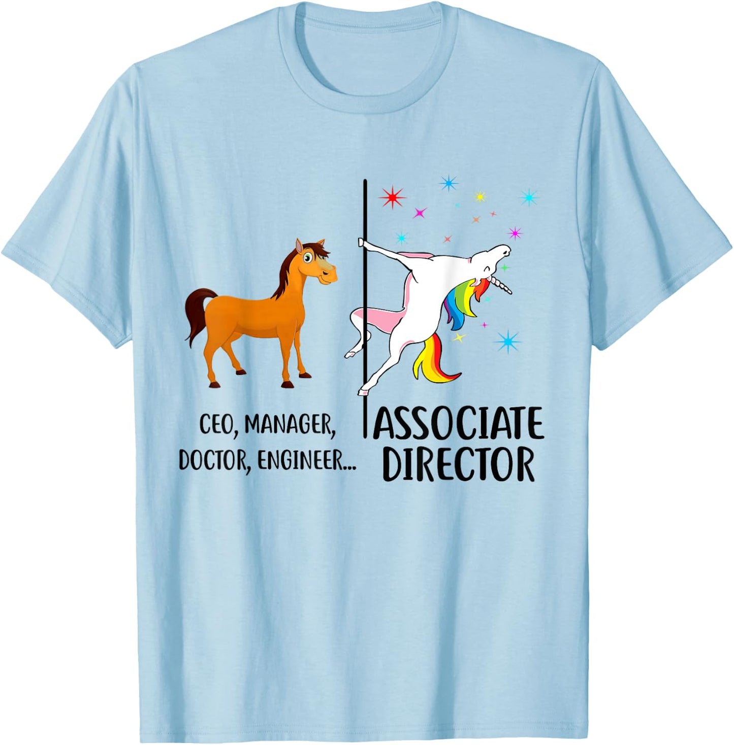 Unicorn Associate Director Funny Job Title T-Shirt - T-Shirt | Light Blue