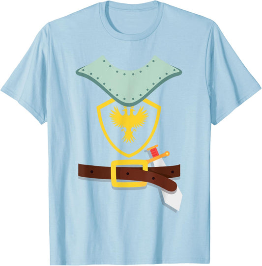 Knight In Shining Armor Sword Suit Halloween Costume T-Shirt - T-Shirt | Light Blue