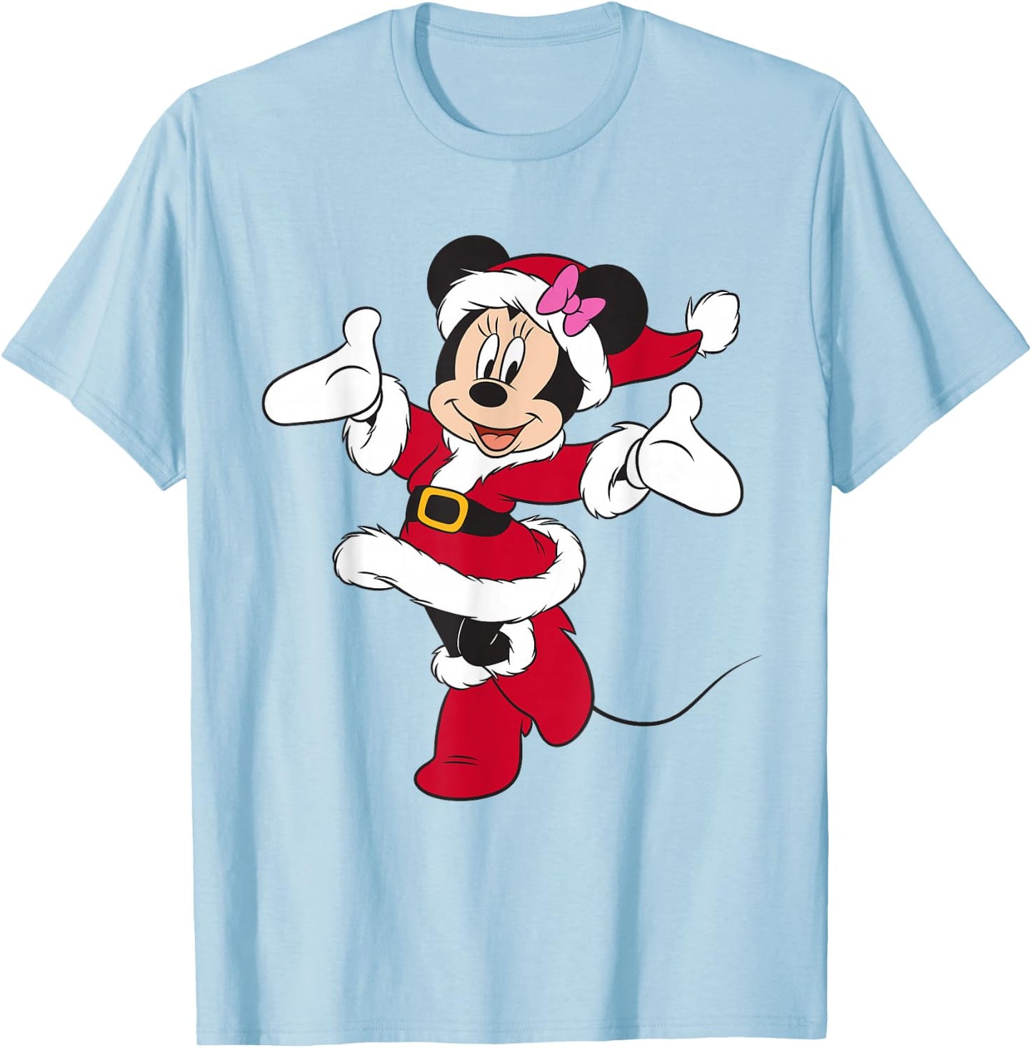 Disney Santa Minnie Mouse Holiday T-Shirt - T-Shirt | Light Blue