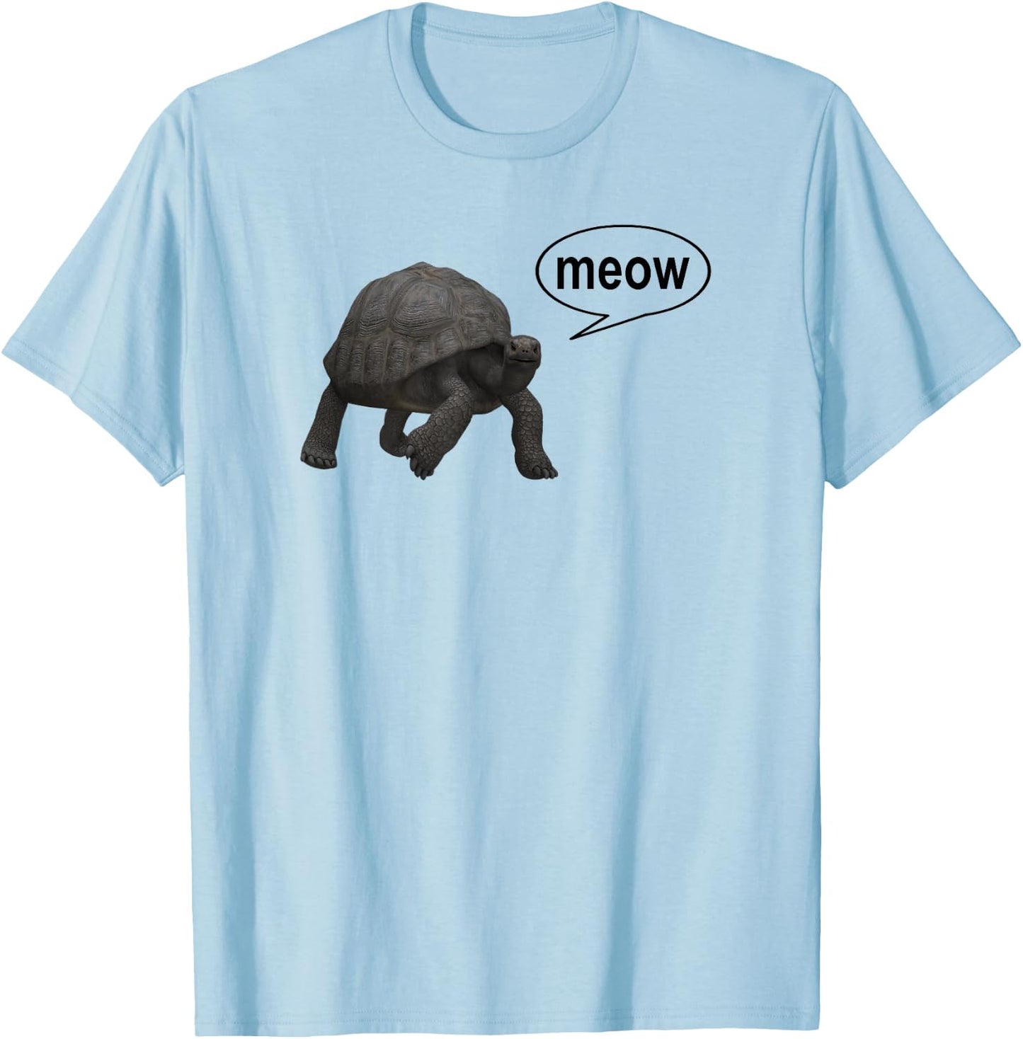 Turtle Tortoise Cat Meow Funny T-Shirt - T-Shirt | Light Blue