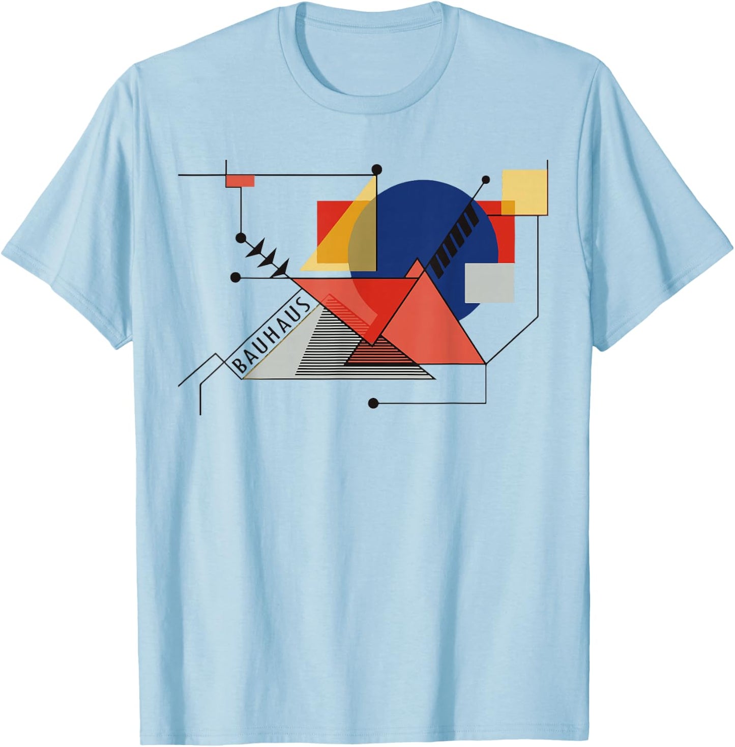 Bauhaus Movement Reproduction T Shirt, 1919 Artwork T-Shirt - T-Shirt | Light Blue