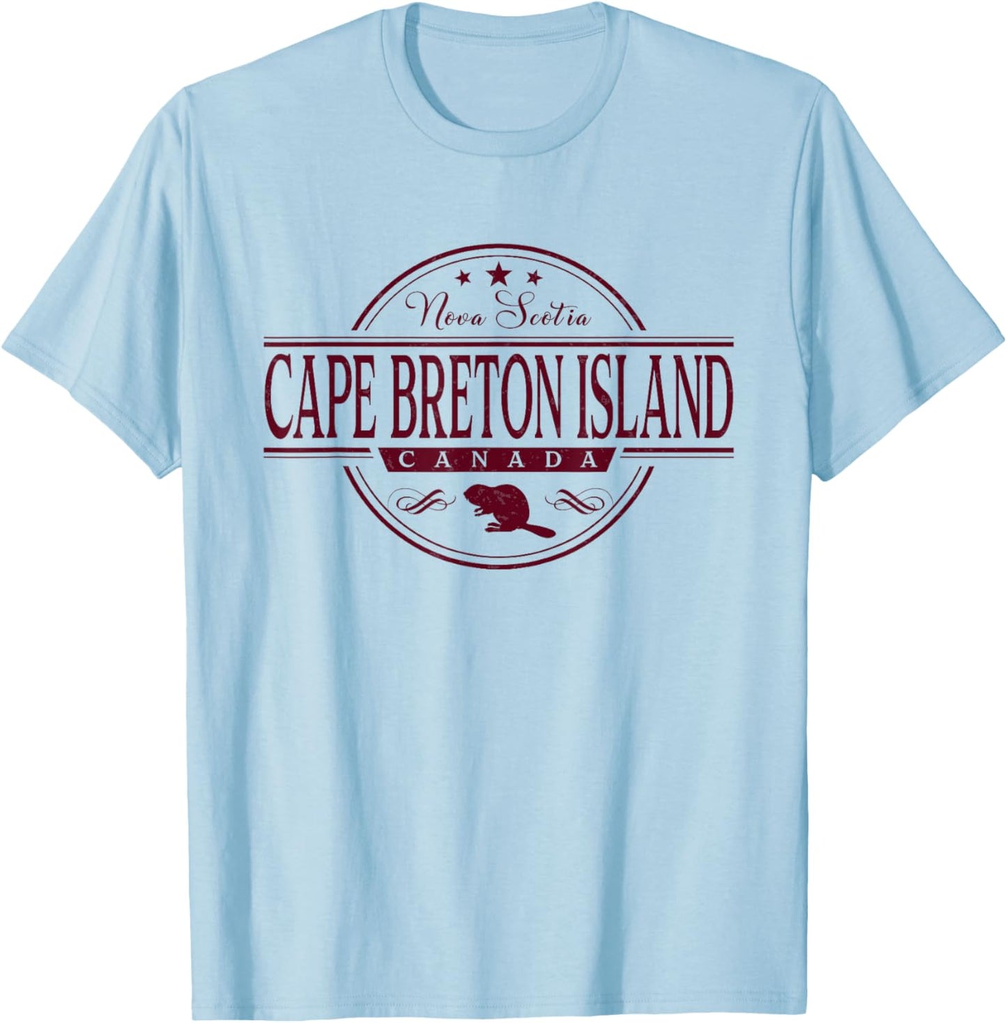 Cape Breton Island Nova Scotia Canada Label T-Shirt - T-Shirt | Light Blue