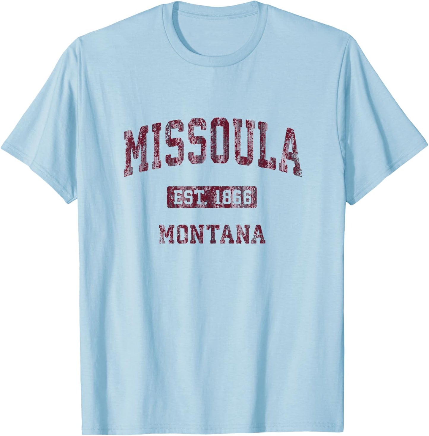Missoula Montana MT Vintage Athletic Sports Design T-Shirt - T-Shirt | Light Blue