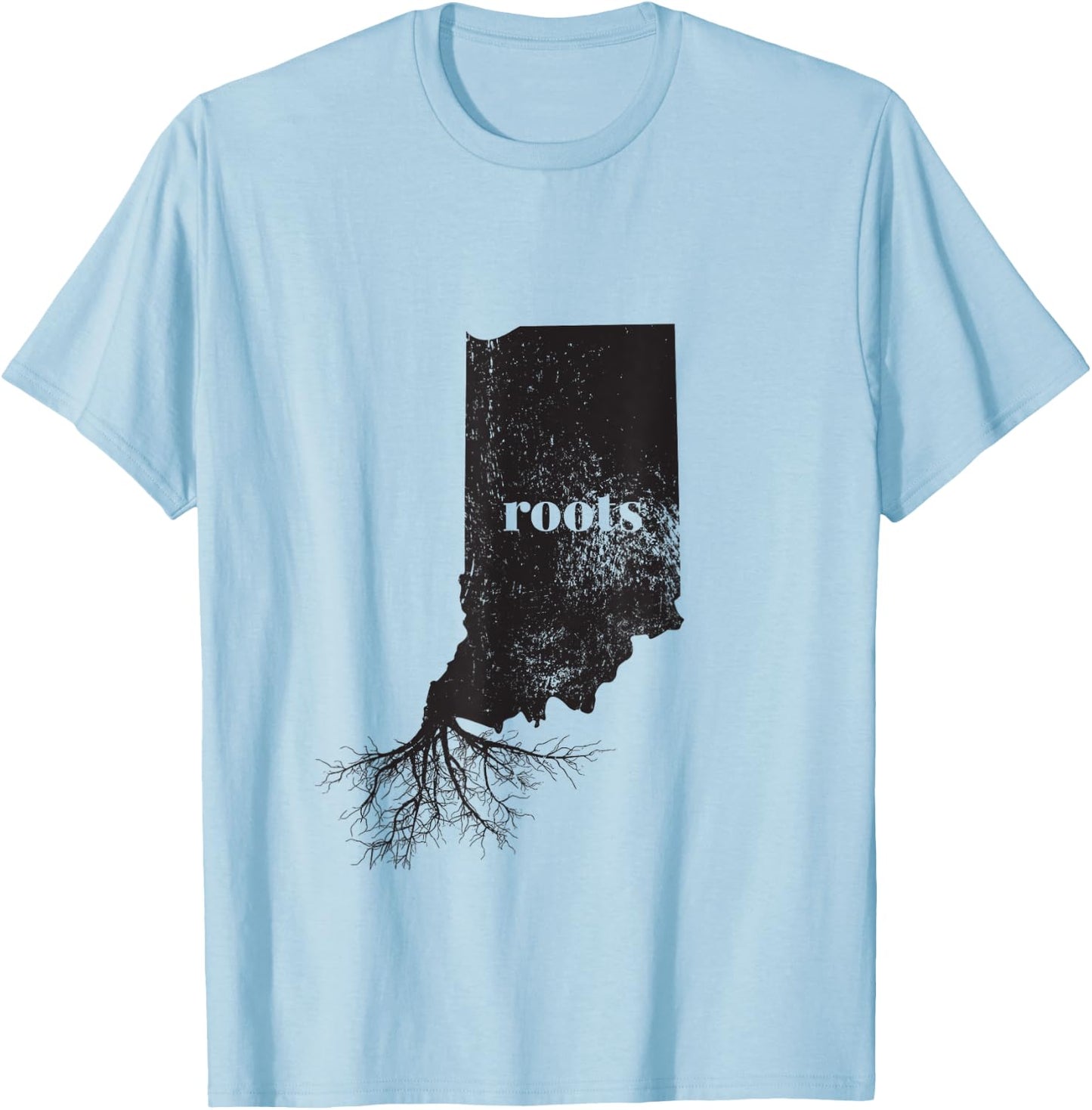 Indiana Roots State Map Shirt Home Grown Love Pride Gift T-Shirt - T-Shirt | Light Blue