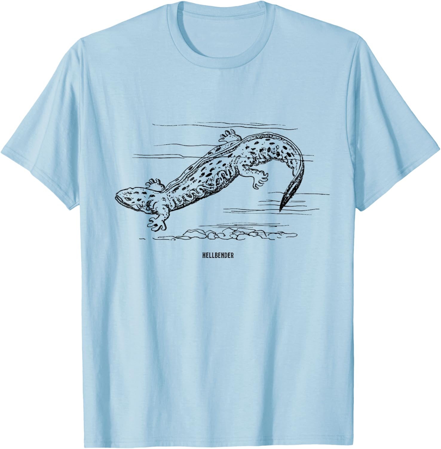 Cute Hellbender Shirt Love Herpetology Student Geek Gift T-Shirt - T-Shirt | Light Blue