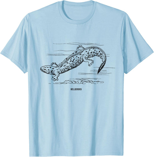 Cute Hellbender Shirt Love Herpetology Student Geek Gift T-Shirt - T-Shirt | Light Blue