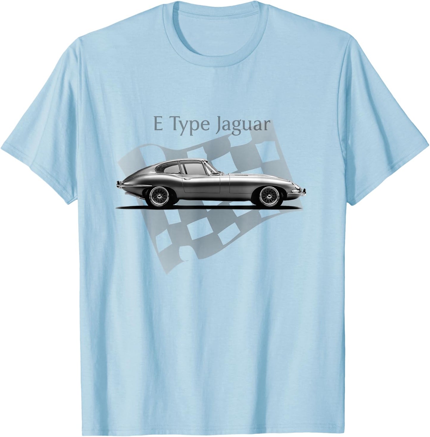 E-Type Jaguar t Shirt - Amazing Classic Car Design T-Shirt - T-Shirt | Light Blue