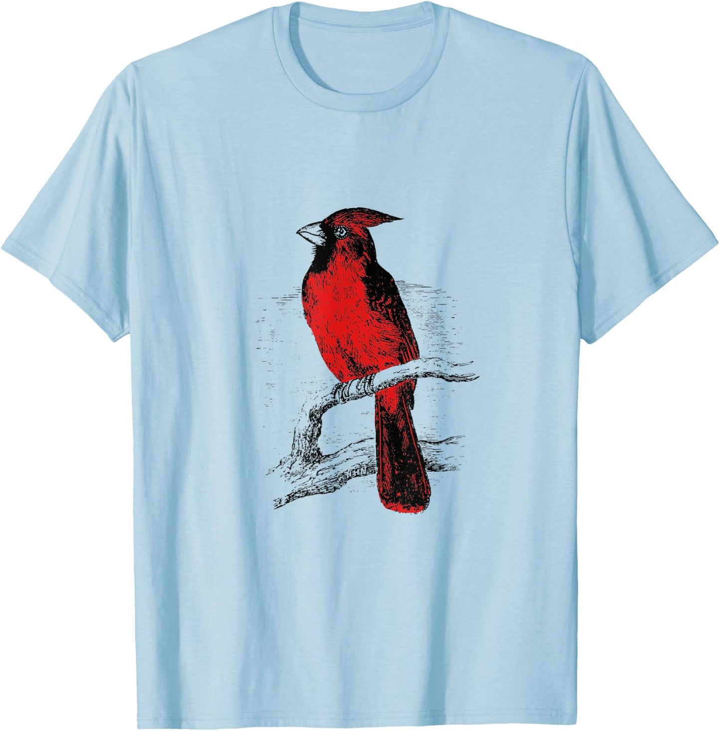 Red Cardinal Bird love bird watching Vintage T-Shirt - T-Shirt | Light Blue