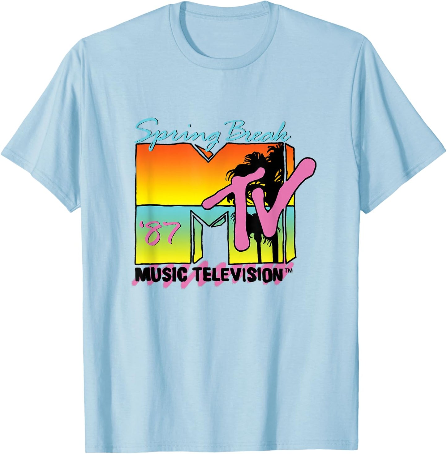 Classic MTV Logo Spring Break 87' T-Shirt - T-Shirt | Light Blue