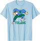 Tulane Green Wave Football Player Gray Officially Licensed T-Shirt - T-Shirt | Light Blue