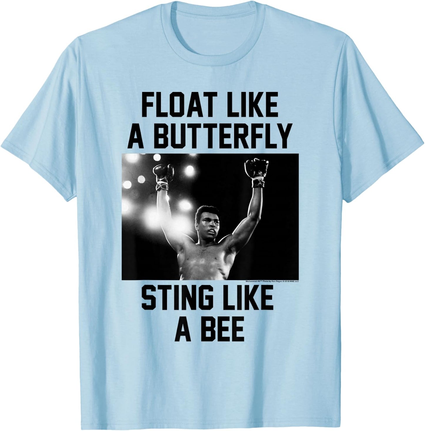 Muhammad Ali Float Like A Butterfly Sting Like a Bee T-Shirt - T-Shirt | Light Blue