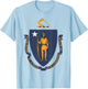 Massachusetts MA state Flag USA T Shirt T-Shirt - T-Shirt | Light Blue