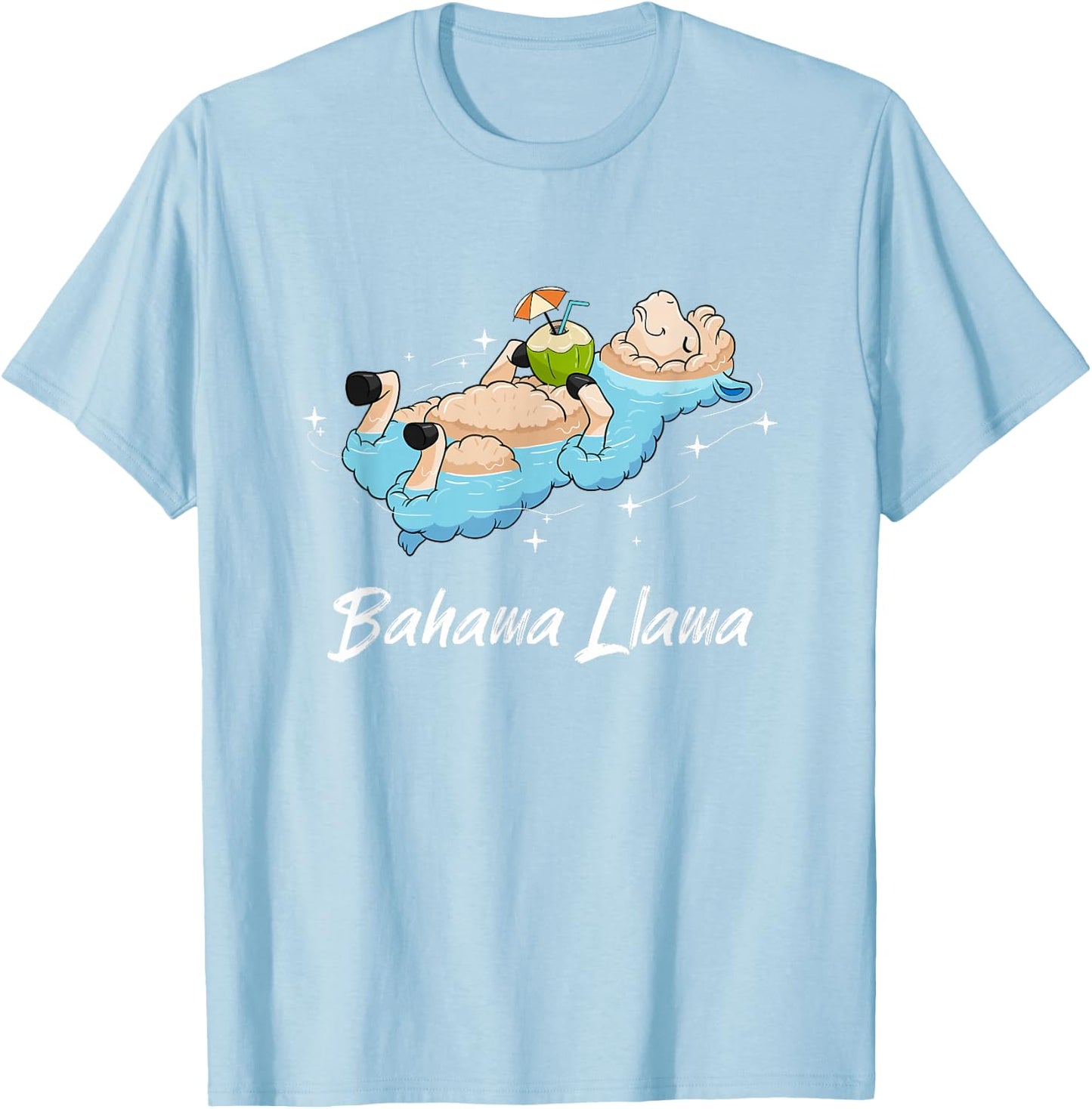Bahama Llama Shirt Funny Alpaca beach vacation Summer Girl T-Shirt - T-Shirt | Light Blue
