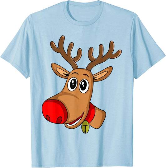 Rudolph Red Nose Reindeer | Donner Blitzen Shirt T-Shirt - T-Shirt | Light Blue
