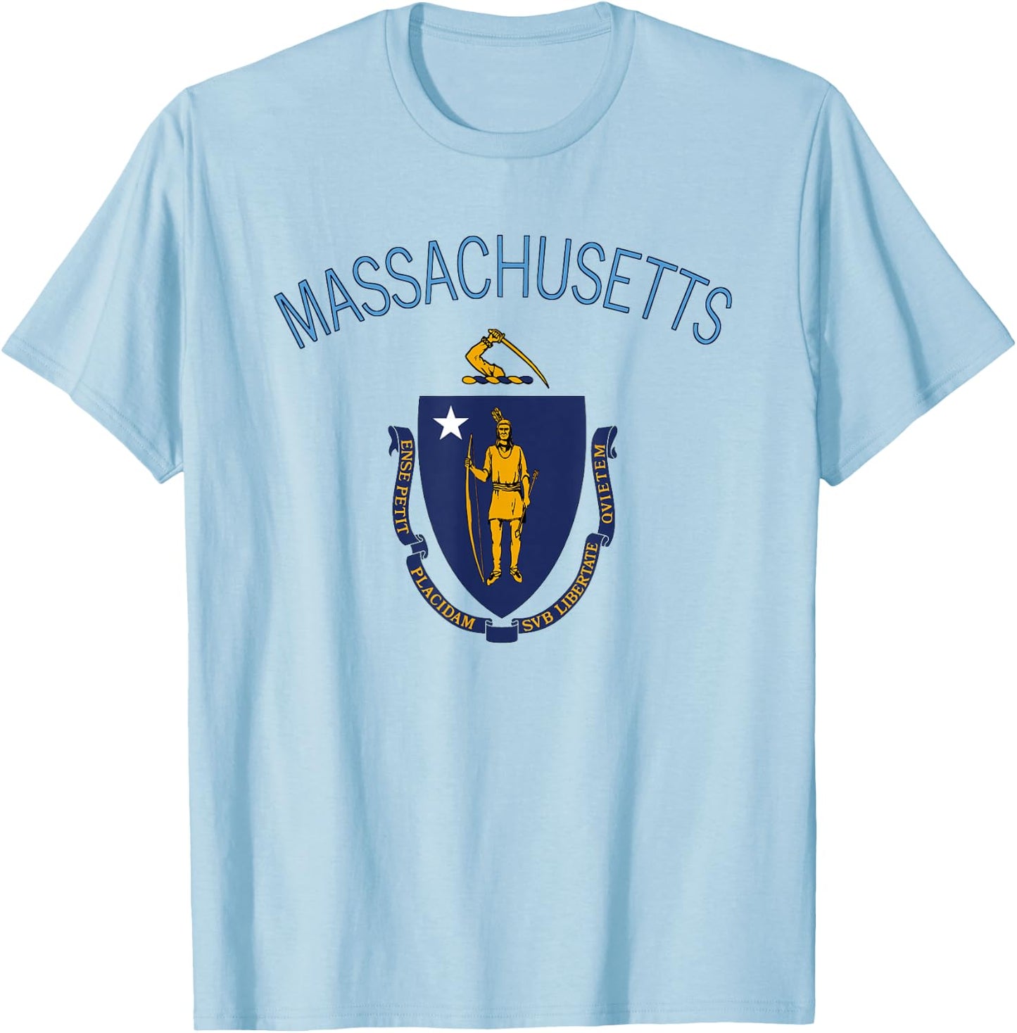 State of Massachusetts Flag - THE Bay State Boston Salem T-Shirt - T-Shirt | Light Blue
