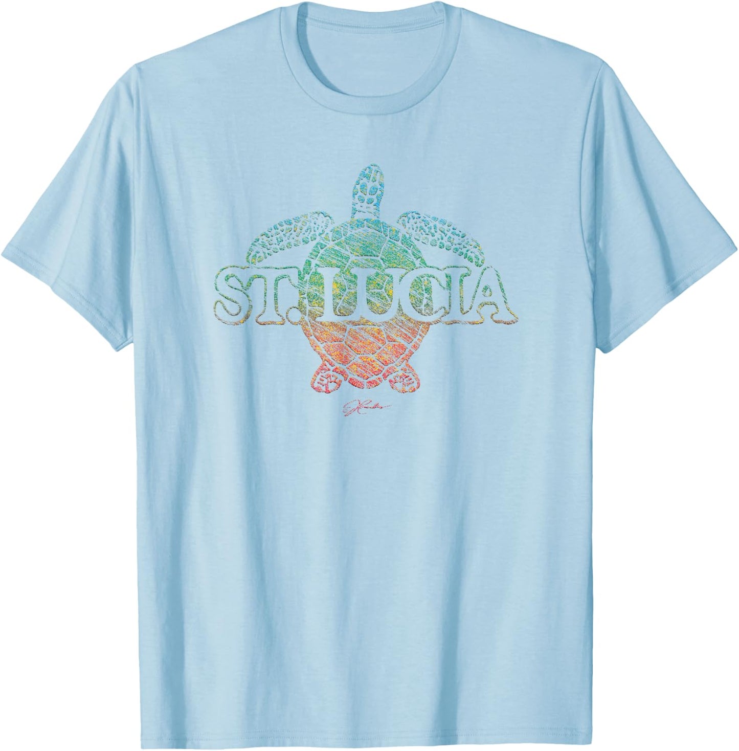 JCombs: St. Lucia Sea Turtle T-Shirt - T-Shirt | Light Blue