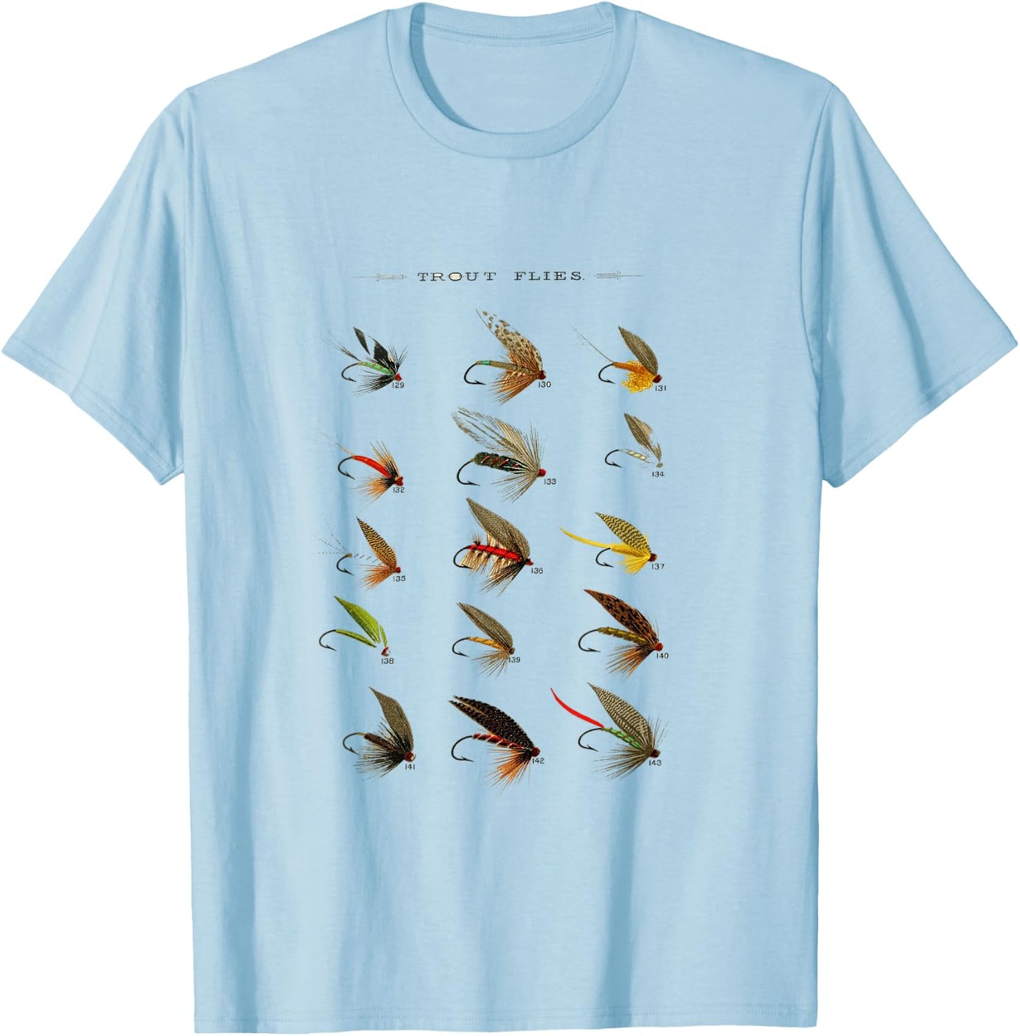 Vintage Fly Fishing Lures T Shirt T-Shirt - T-Shirt | Light Blue