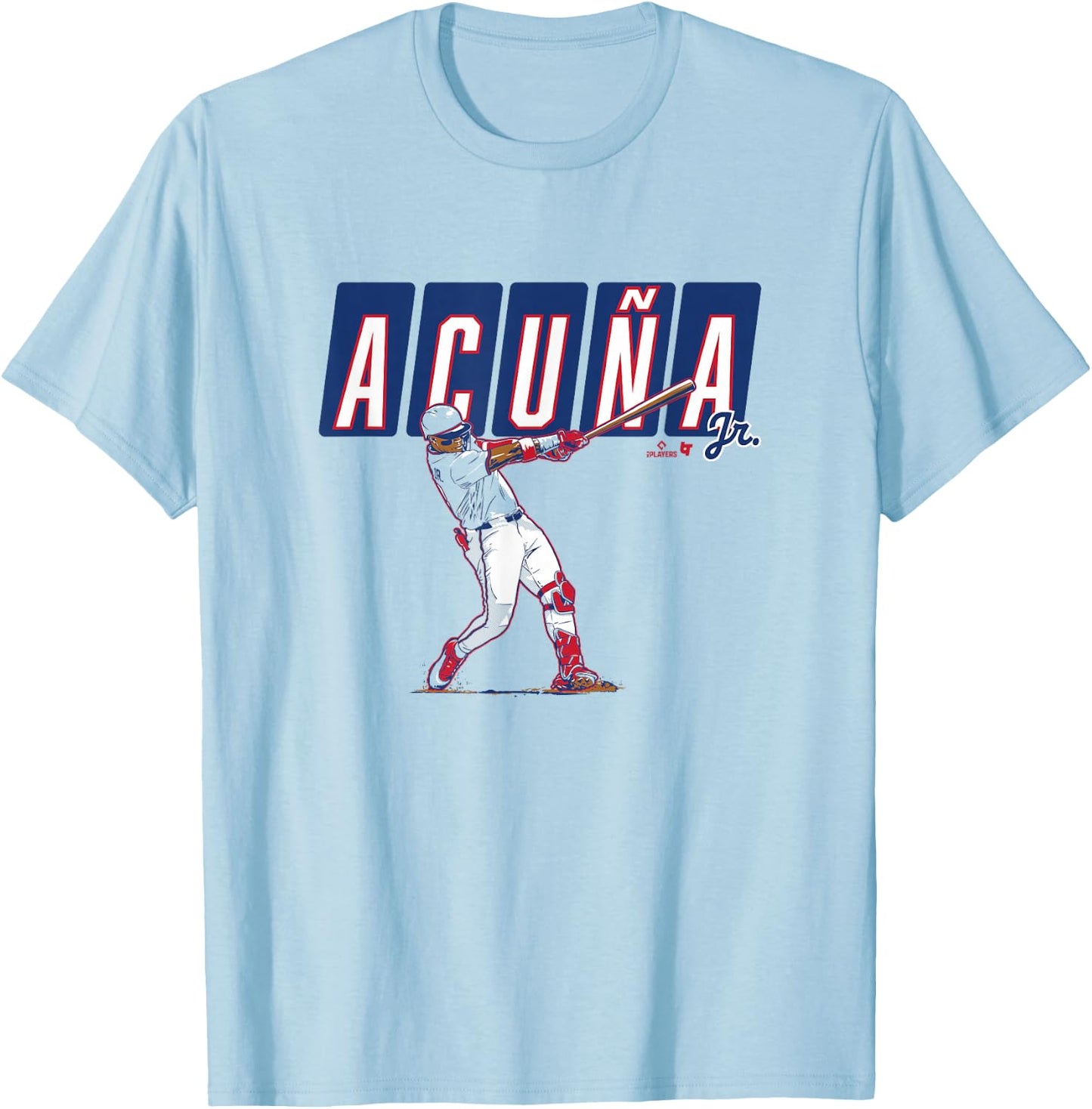 Ronald Acuña Jr. - ATL Slugger Swing - Atlanta Baseball T-Shirt - T-Shirt | Light Blue