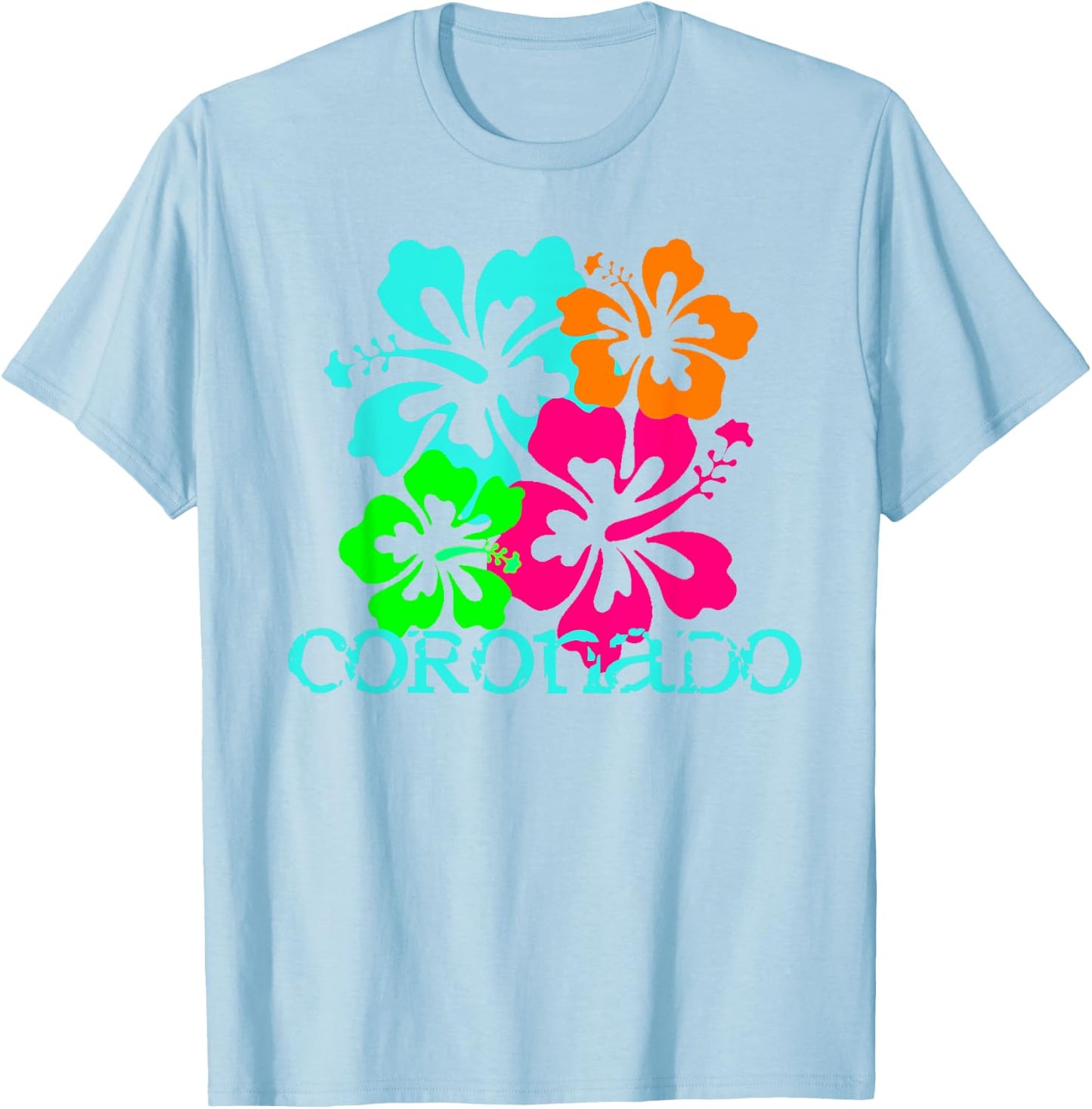 Coronado Island Beach Tropical Travel Surf Shirt T-Shirt - T-Shirt | Light Blue