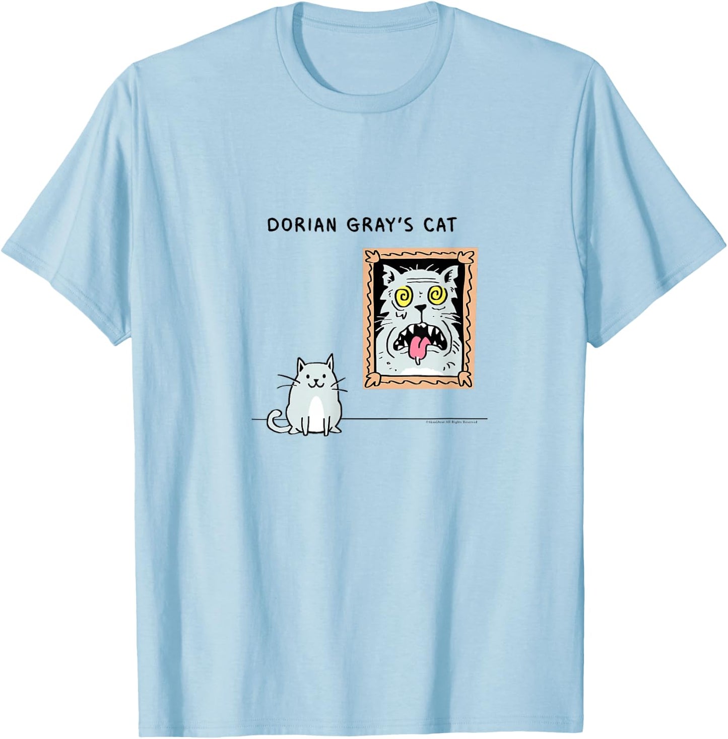 Dorian Gray's Cat teeshirt from Skunkbear T-Shirt - T-Shirt | Light Blue