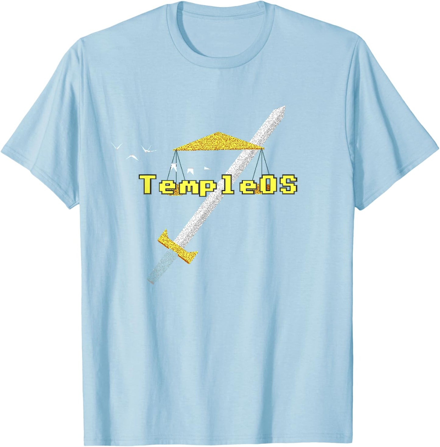 Temple OS - Terry A Davis Memorial T-Shirt - T-Shirt | Light Blue