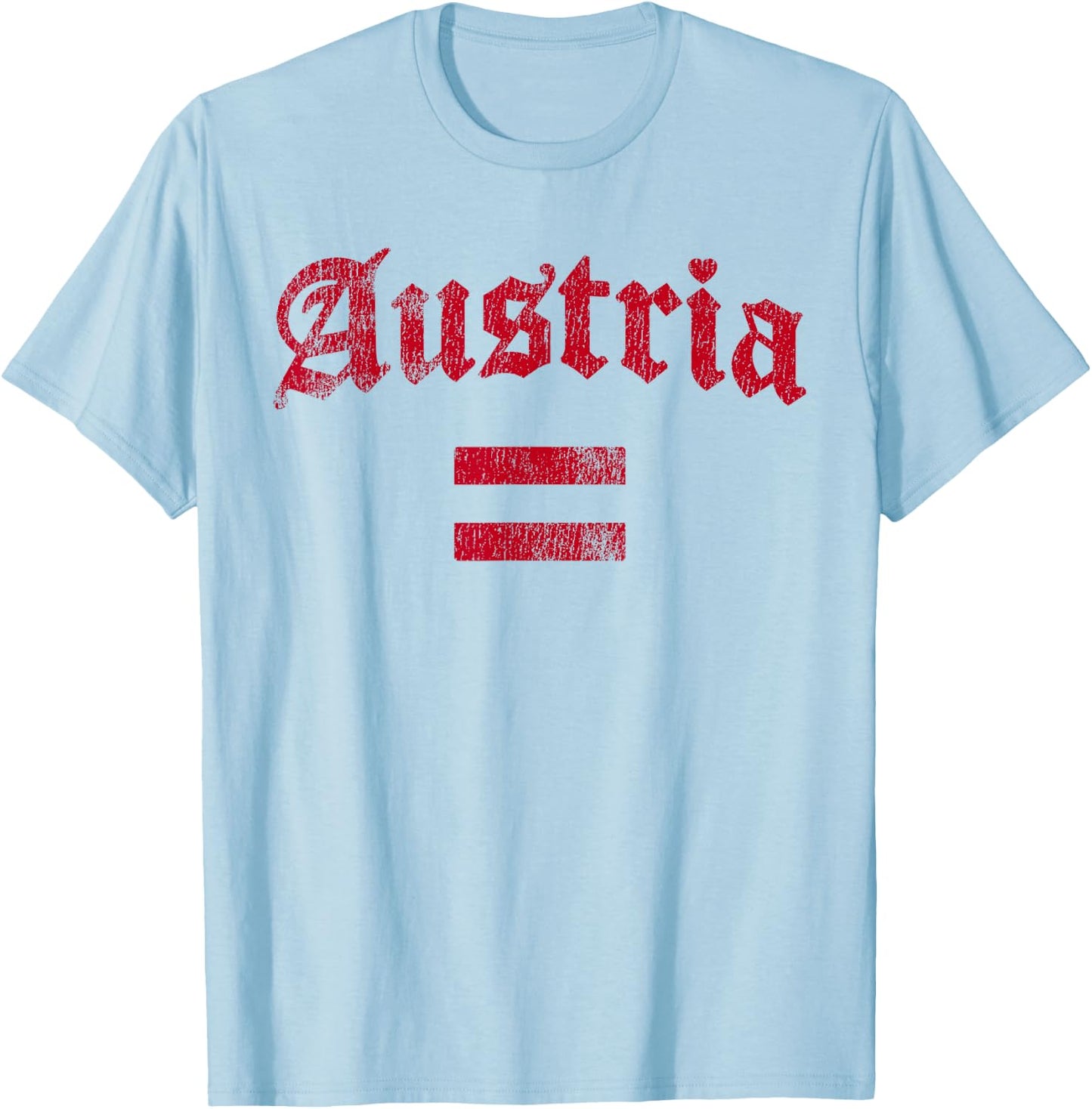 Retro Love Austria Flag Austrian Heart Men Women Kids T-Shirt - T-Shirt | Light Blue