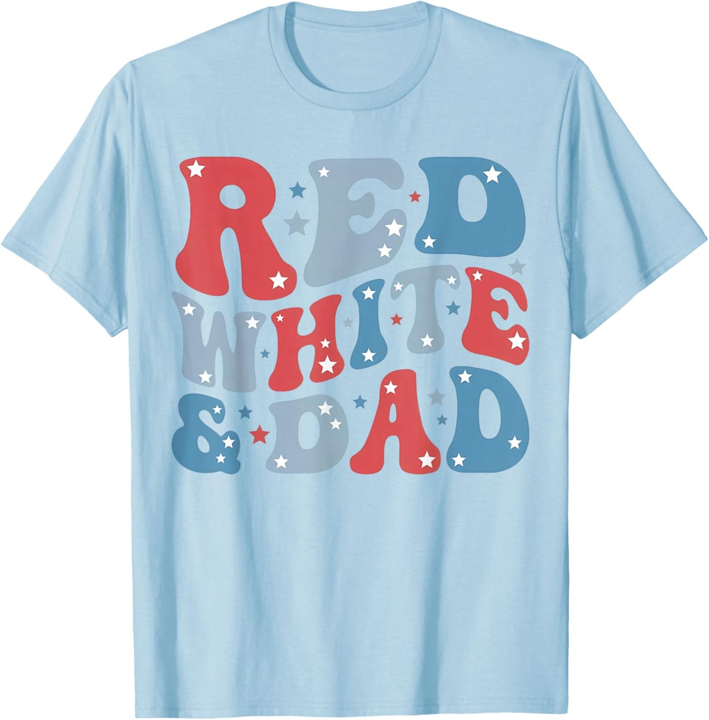 Red White and Dad Gender Reveal Family Matching T-Shirt - T-Shirt | Light Blue