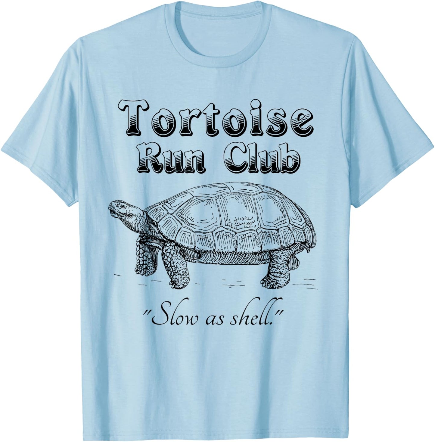 Marathon Running Funny T Shirt Tortoise Run Club T-Shirt - T-Shirt | Light Blue
