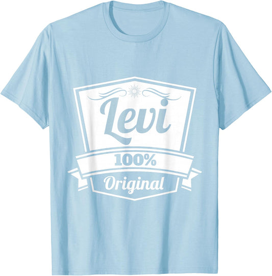 Levi Gift Shirt / Levi Personalized Name Birthday T-Shirt - T-Shirt | Light Blue