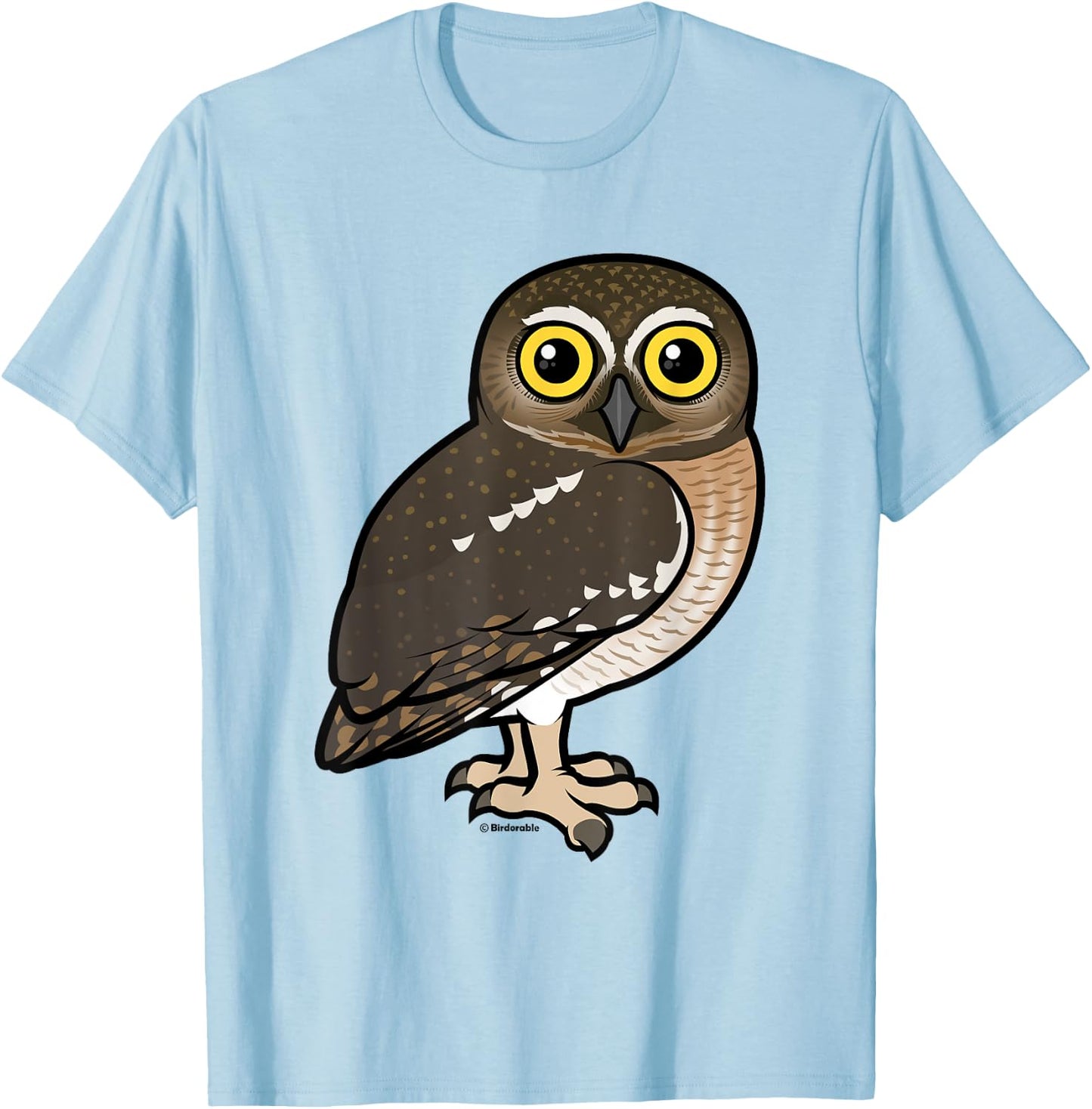 Cute Cartoon Elf Owl Birdorable Illustrated Bird T-Shirt - T-Shirt | Light Blue