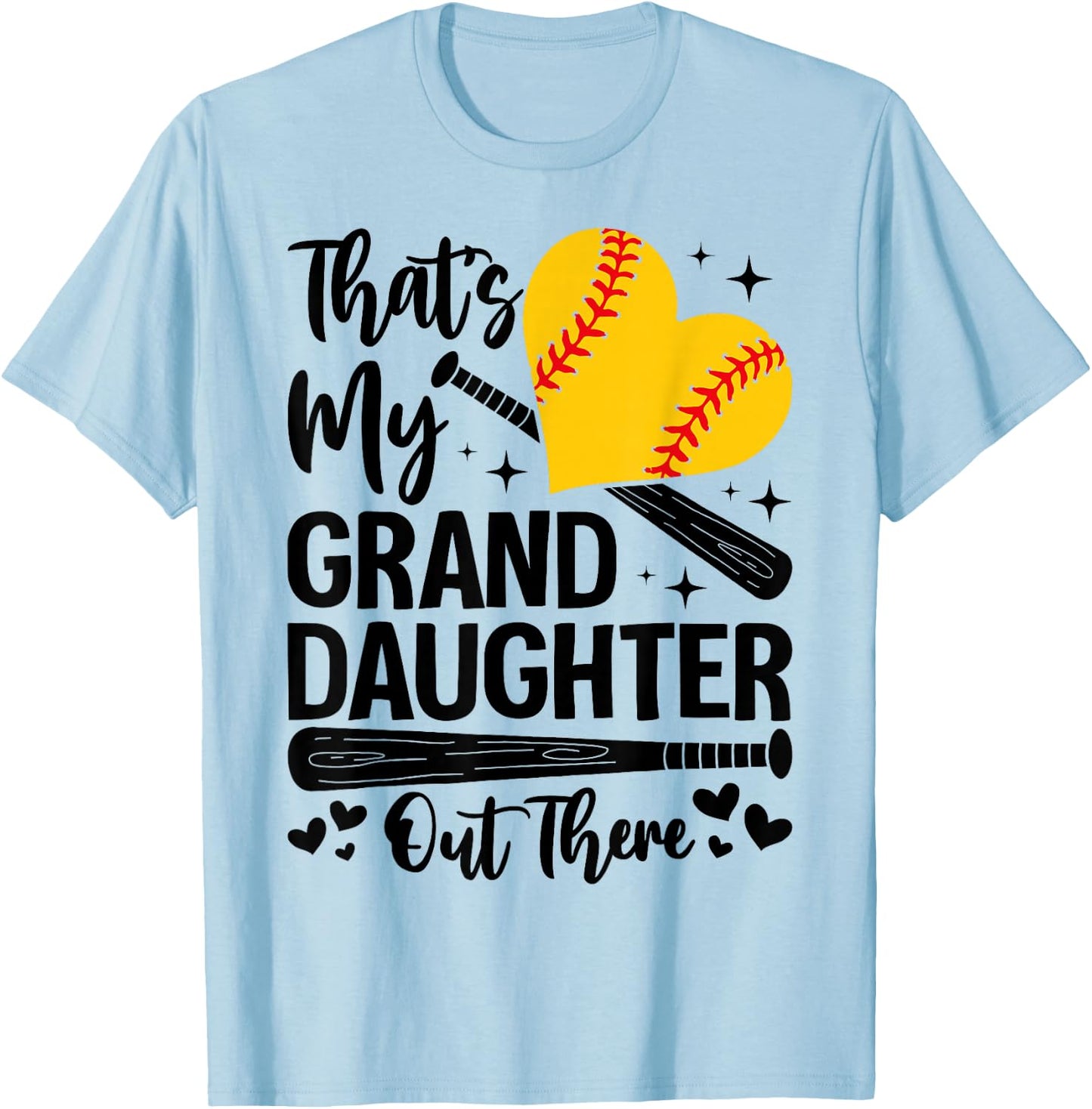 That's My Granddaughter Out There Softball Grandma Grandpa T-Shirt - T-Shirt | Light Blue