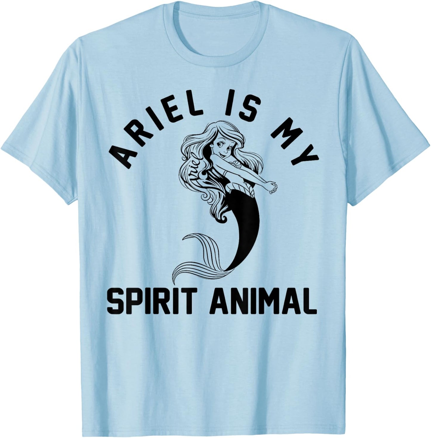 Disney The Little Mermaid Ariel Is My Spirit Animal Logo T-Shirt - T-Shirt | Light Blue