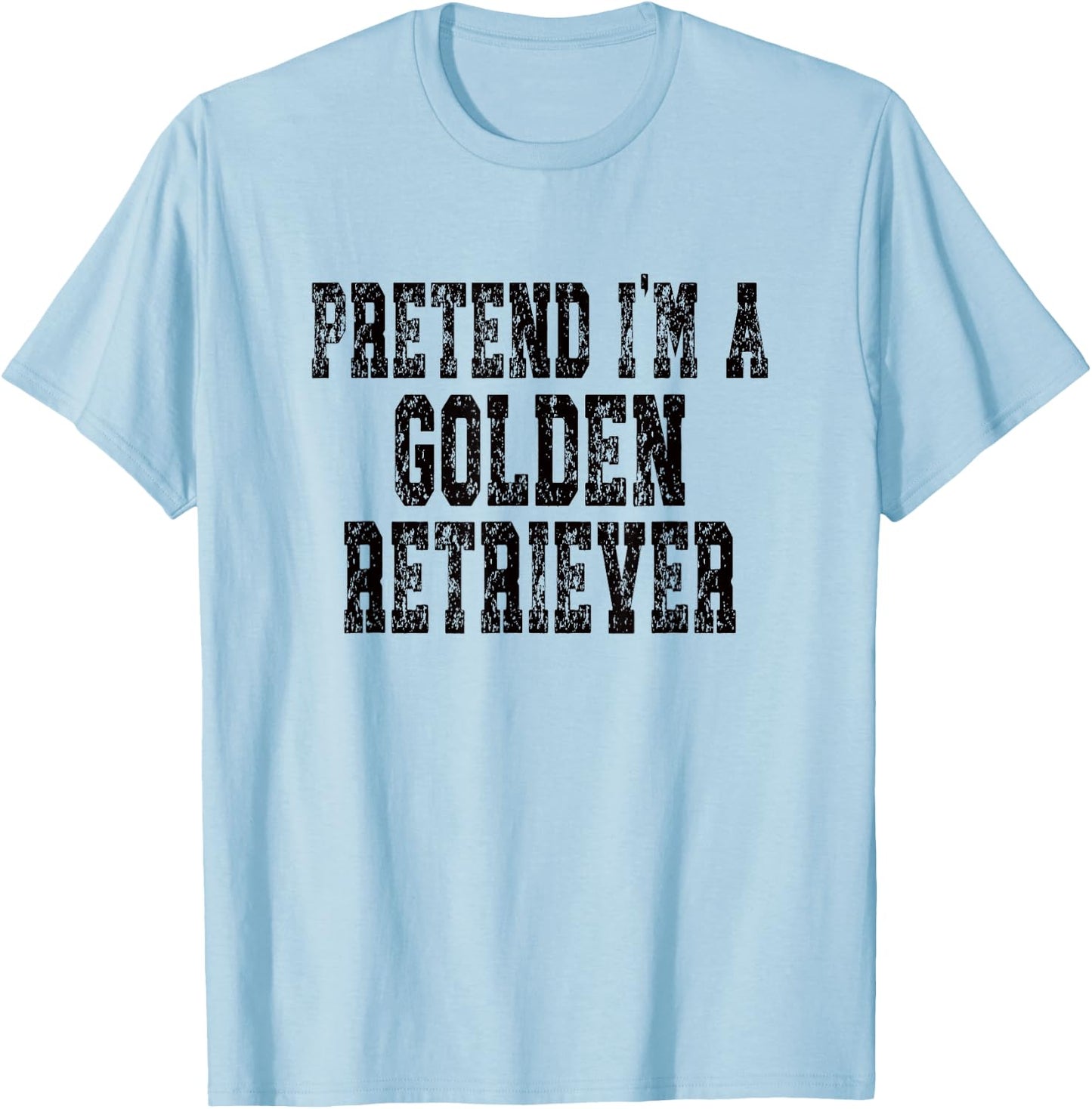 Pretend I'm A Golden Retriever Dog - Lazy Halloween Costume T-Shirt - T-Shirt | Light Blue
