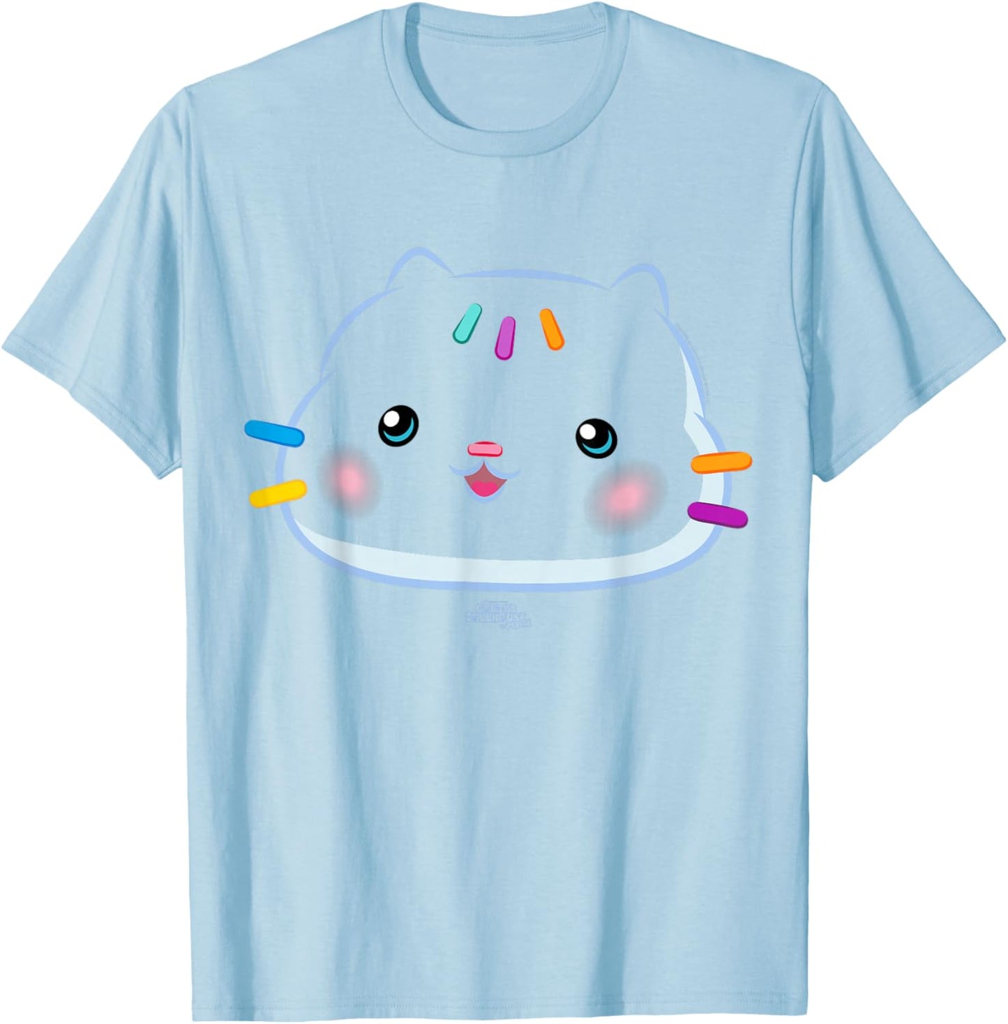 DreamWorks Gabby’s Dollhouse Cakey Cat Big Face T-Shirt - T-Shirt | Light Blue