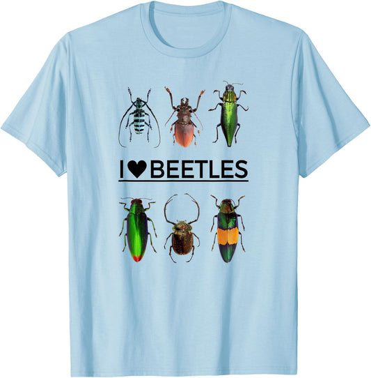 I Love Beetles- Insect Bug Lover T-Shirt - T-Shirt | Light Blue